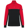 Ecologische uniseks sweater met ritskraag Black / Red XL Ecologische uniseks sweater met ritskraag Black / Red XL