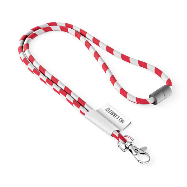 Polyester 2-kleurige koord-lanyard met full color label Polyester 2-kleurige koord-lanyard met full color label