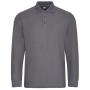 Pro Long Sleeve Piqué Polo Shirt, Solid Grey, L, Pro RTX