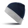 DOUBLE LAYER KNITTED HAT, NAVY/GREY, One size, RESULT