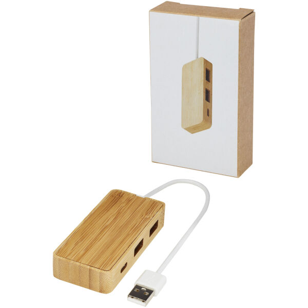 Tapas USB hub van bamboe - Naturel