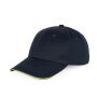 Contrasterende sandwichpet 6 panelen Oeko-Tex Navy/Fluorescent Yellow one size