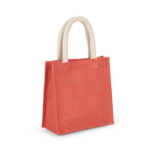 Shopper van jutecanvas - klein model True Coral One Size