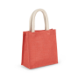 Shopper van jutecanvas - klein model True Coral One Size