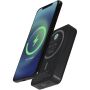 Acrab magnetische draadloze powerbank van 10.000 mAh 15 W met 20 W PD van gerecycled plastic - Zwart Acrab magnetische draadloze powerbank van 10.000 mAh 15 W met 20 W PD van gerecycled plastic - Zwart