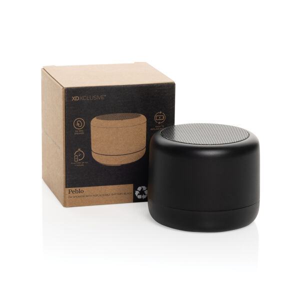 Peblo RCS 3W speaker met vervangbare batterij, zwart Peblo RCS 3W speaker met vervangbare batterij, zwart