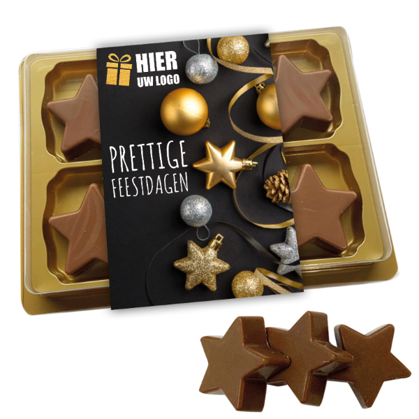 Doosje met 6 chocolade sterretjes