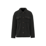 Uniseks sherpa-overshirt met afhangende schouders Black XS