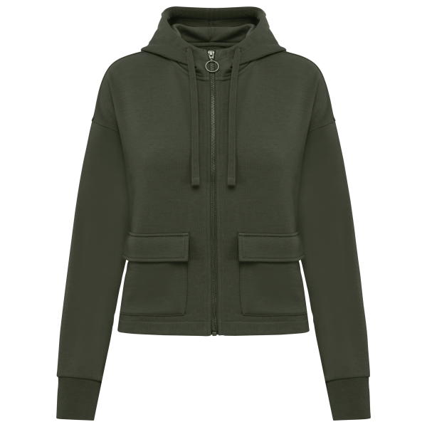 Ecologische sweatvest met capuchon French Terry Organic Khaki XS Ecologische sweatvest met capuchon French Terry Organic Khaki XS