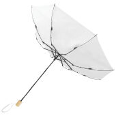 Birgit 21'' opvouwbare windproof gerecyclede PET-paraplu - Wit