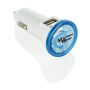 Dubbele USB autolader, blauw, wit