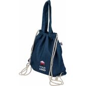 Gerecycled denim trekkoordrugtas Dex blauw