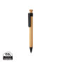 Bamboe pen met tarwestro clip, zwart