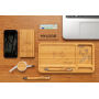 Bamboe desk organizer met 5W draadloze oplader, bruin