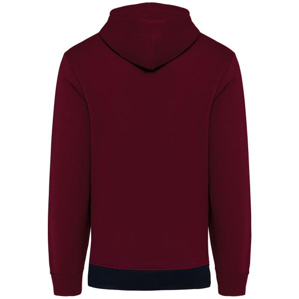 Driekleurige unisex sweater met capuchon Wine / White / Navy XS Driekleurige unisex sweater met capuchon Wine / White / Navy XS