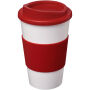 Americano® 350 ml geïsoleerde beker met grip - Wit/Rood Americano® 350 ml geïsoleerde beker met grip - Wit/Rood