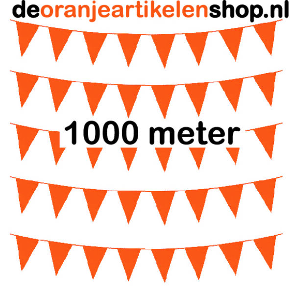 1000 meter vlaggenlijn met 1800 oranje puntvlaggen 1000 meter vlaggenlijn met 1800 oranje puntvlaggen