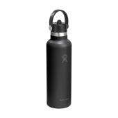 Hydro Flask Standard Mouth with Flex Straw Cap 621 ml waterfles - zwart