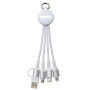 6-in-1 oplaadkabel met licht REEVES-PUHALANI II - zilver, wit