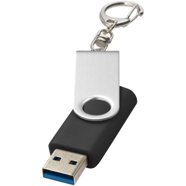 Rotate USB 3.0 met sleutelhanger - Zwart - 128GB