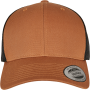 Tweekleurige Retro Truckerpet Caramel / Black One Size