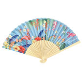 Bamboe handwaaier met full colour bedrukt polyester 3-4 weken leveren Bamboe handwaaier met full colour bedrukt polyester 3-4 weken leveren