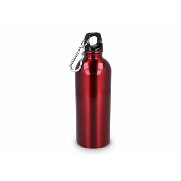 Gerecycled RVS Enkelwandige fles met Karabijnhaak 500ml - Rood Gerecycled RVS Enkelwandige fles met Karabijnhaak 500ml - Rood