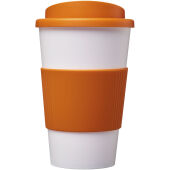 Americano® geïsoleerde beker van 350 ml met handgreep - Oranje/Wit