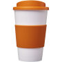 Americano® geïsoleerde beker van 350 ml met handgreep - Oranje/Wit Americano® geïsoleerde beker van 350 ml met handgreep - Oranje/Wit