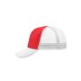 5 Panel Polyester Mesh Cap red/white one size