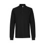 Poloshirt met lange mouw | stretch - Zwart, S