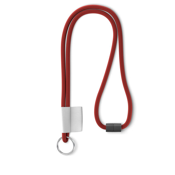 Polyester 2-kleurige koord-lanyard met full color label Polyester 2-kleurige koord-lanyard met full color label