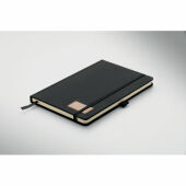 CORDI NOTE - A5 RPET corduroy notitieboek - Zwart