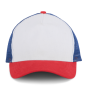 Truckerpet - 5 panelen White/French red/Reflex blue One Size
