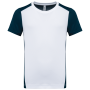 Ecologisch sport-T-shirt in twee kleuren voor kinderen White / Navy 4/6 jaar