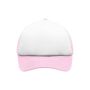 5 Panel Polyester Mesh Cap for Kids white/baby-pink