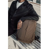 KENTO URBAN RCS  recycled nylon 15,6 inch rugzak met voorvak, bruin
