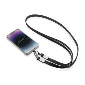 Nivo RCS recycled PET Crossbody lanyard, zwart