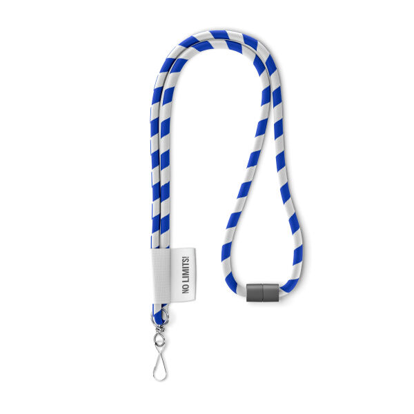 Polyester 2-kleurige koord-lanyard met full color label Polyester 2-kleurige koord-lanyard met full color label