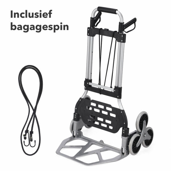 PACKAWAY Steekwagen 120 kg - opvouwbaar - trapwielen - telescopisch handvat - aluminium