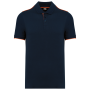 Contrasterende polo Day To Day korte mouwen Navy / Fluorescent Orange S