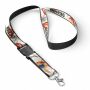 Afneembare polyester keycord met gesublimeerde satijnen overlay