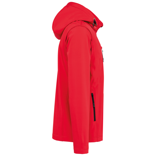 3-laags uniseks softshelljas met afneembare capuchon en mouwen Red XXL 3-laags uniseks softshelljas met afneembare capuchon en mouwen Red XXL