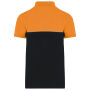Ecologische uniseks polo met korte mouwen in twee kleuren Black / Orange XXL