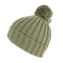 Muts met pompon Warm Olive One Size