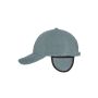 6 Panel Fleece Cap with Earflaps grey one size