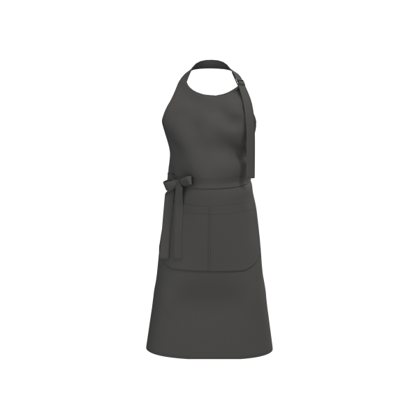 Schort met zak van biologisch katoen Dark Grey One Size Schort met zak van biologisch katoen Dark Grey One Size