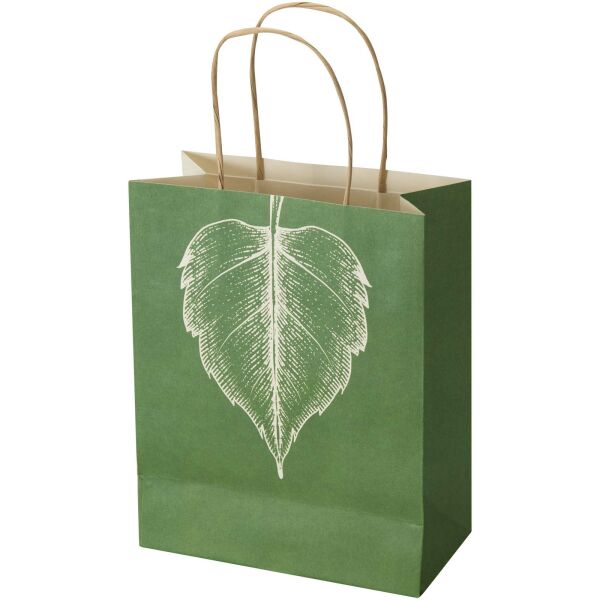 Papieren tas van 150 g/m² gerecycled papier, gemaakt van landbouwafval, met gedraaide lintgrepen - 18 x 9 x 23 cm