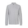 Poloshirt met lange mouw | stretch - Grijs gemêleerd, XS