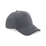 Authentic 5 Panel Cap - Piped Peak graphite grey/black one size